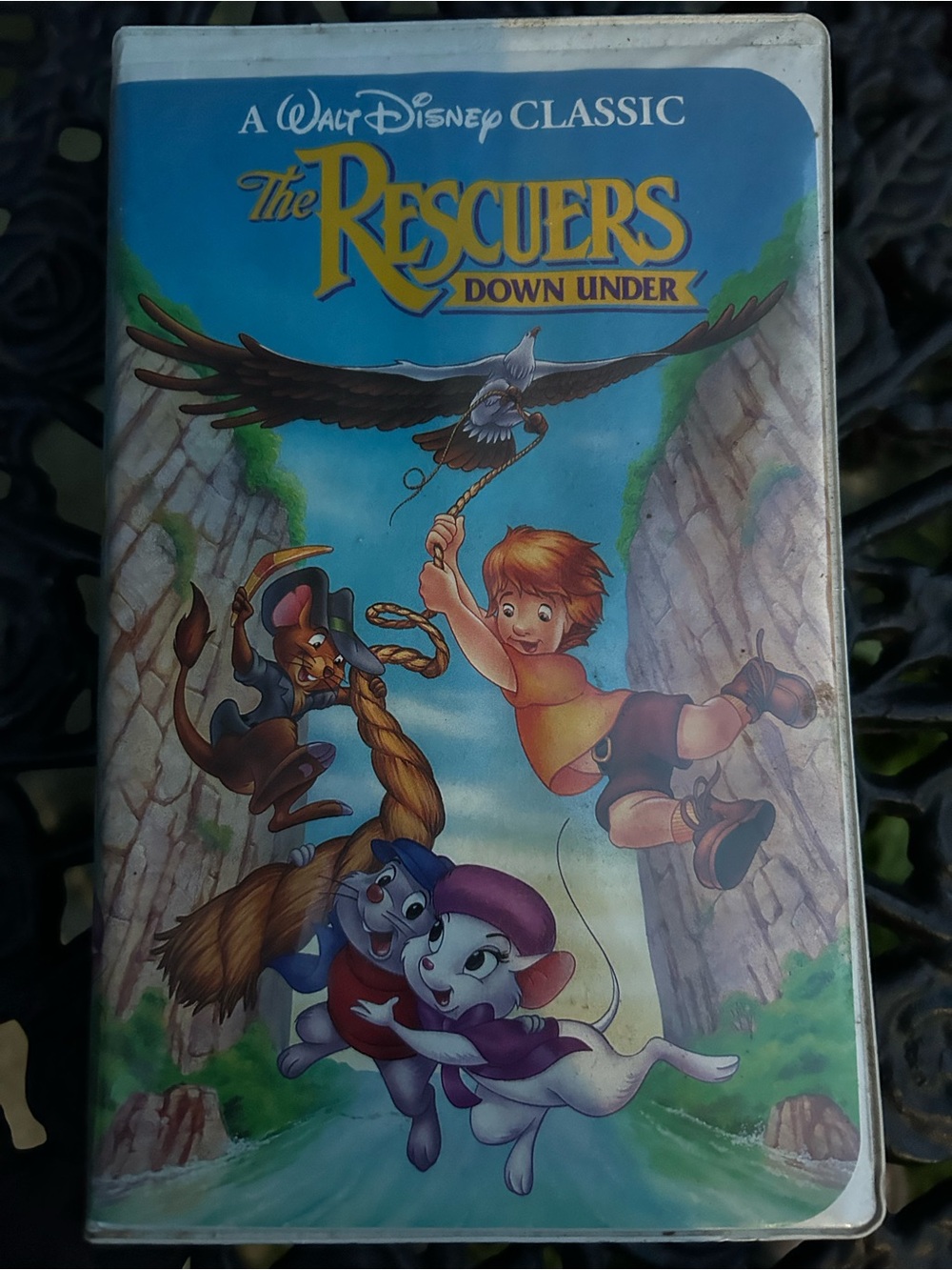 Disney Black VHS Tape with White Reel Hubs
